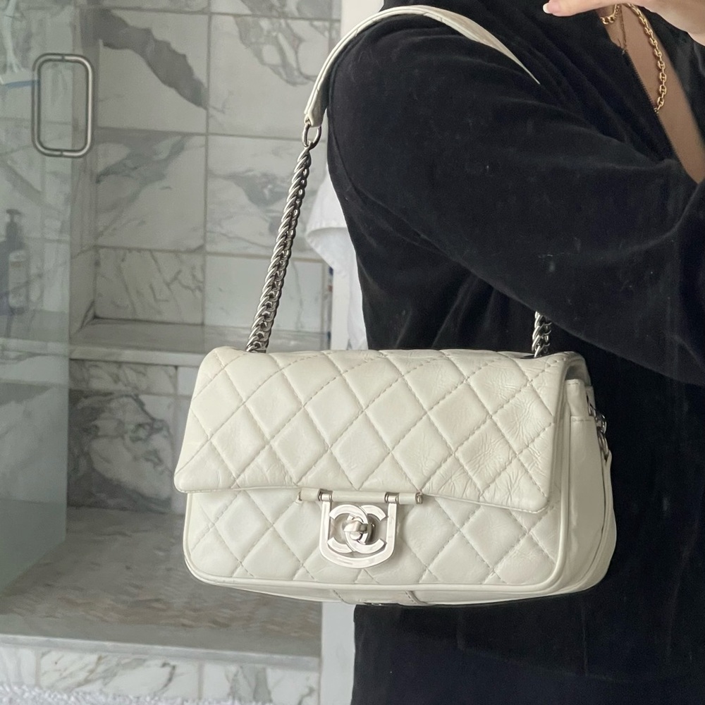 White Chanel Medium Flap Bag